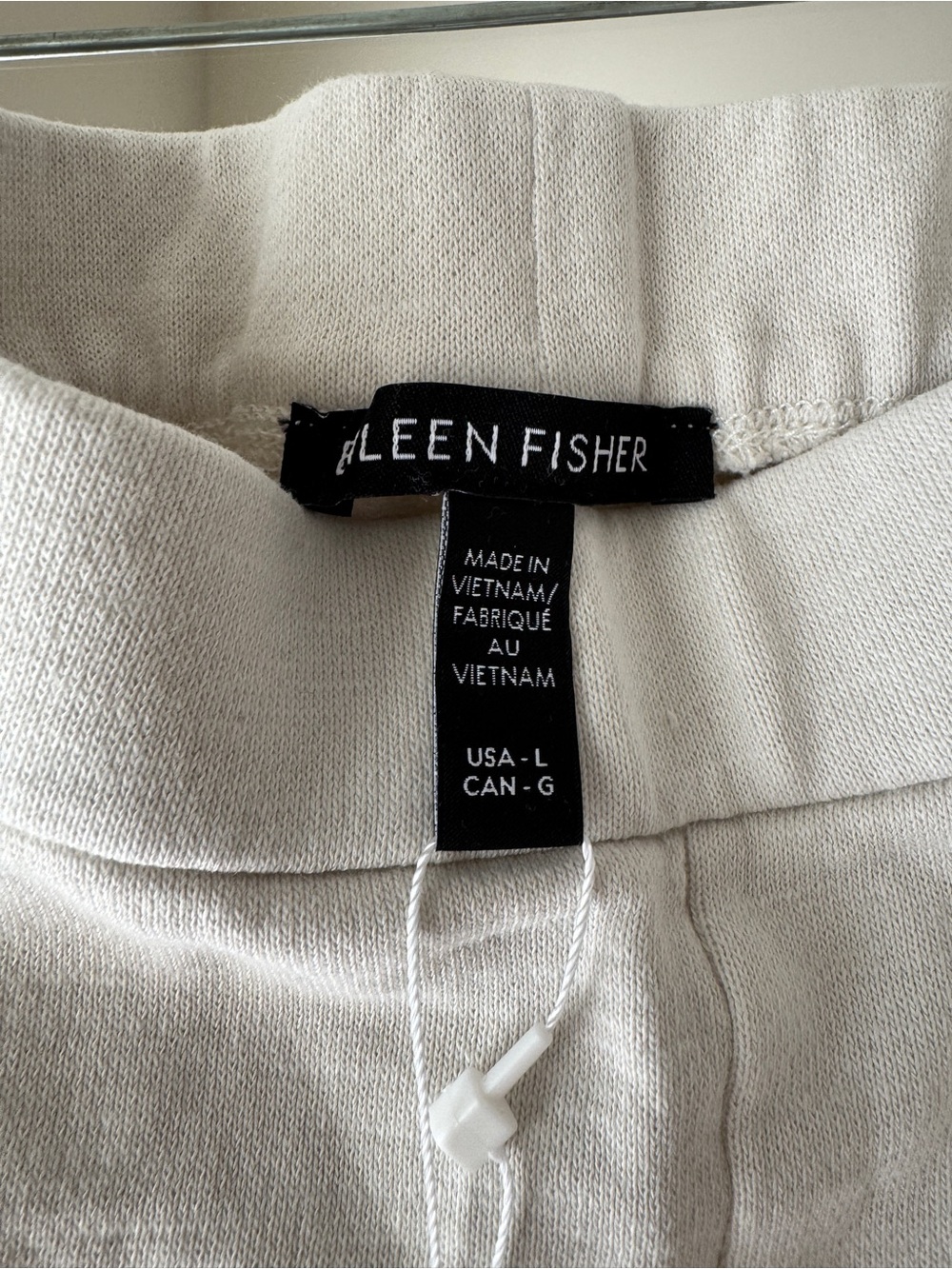NWT Eileen Fisher Large Slouch Pants Bone Challk L